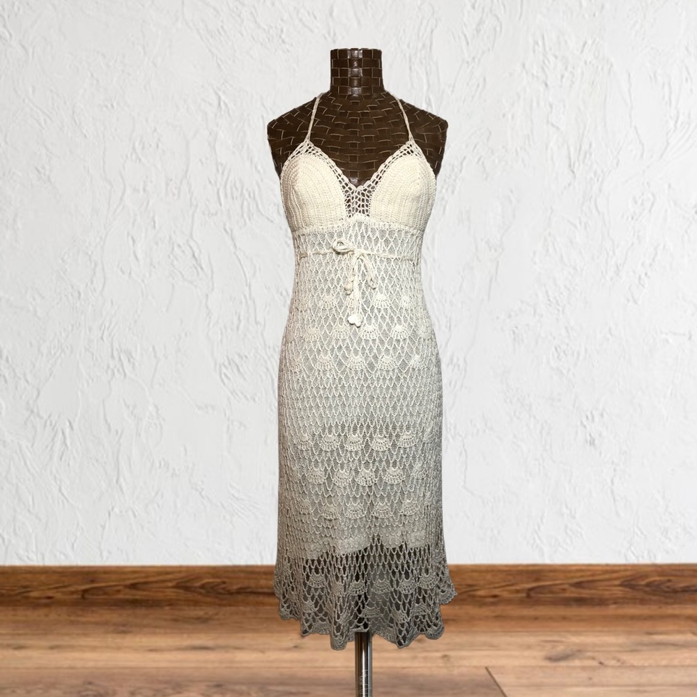 Vintage 70’s Crochet Halter Dress